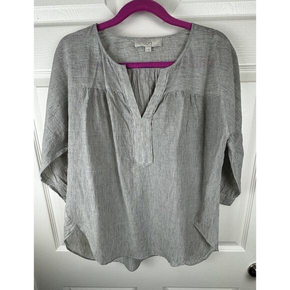 Ann Taylor LOFT Pinstripes Tunic, Gray & White, Sz: S, 50-22 - Picture 13 of 15